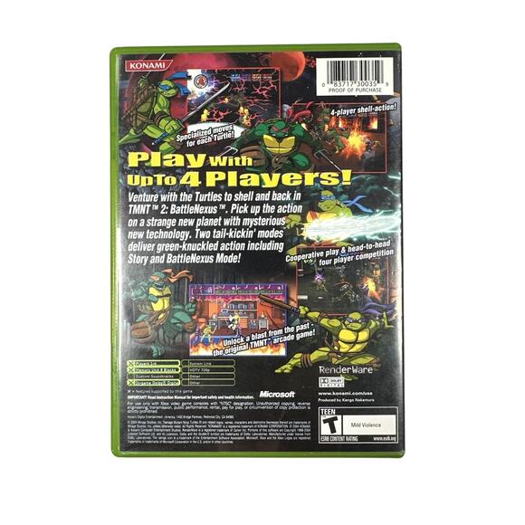 Teenage Mutant Ninja Turtles 2: BattleNexus (Microsoft Xbox, 2004) CIB, Tested - Picture 5 of 5